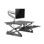 TygerClaw 23.5"W Gas Spring Sit-Stand Desktop Workstation - Black-Stepless height settings for your free height adjustment