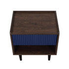 Manhattan Comfort Duane 20.23" Mid-Century Modern Nightstand - Dark Brown/Navy Blue-15.66" L x 20.23" W x 19.68" H