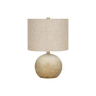 Monarch Specialties 20" H Contemporary Table Lamp - Beige Concrete / Beige Shade-Illuminate your office, living room, or bedroom with this chic sphere shaped 20"h table lamp with a beige concrete base in a textured finish, and topped with a refined beige linen drum shade and gold finial for an eye-catching contemporary appeal