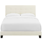 Modway Amira Performance Velvet King Bed - Ivory-Non-Marking Foot Caps
