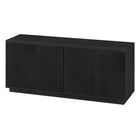 Hudson&Canal Hanson TV Stand for TV's up to 65" - Black Grain-The top has a weight capacity of 75lbs, lower shelves can hold 25lbs each