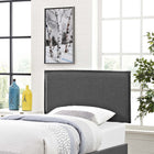 Modway Camille Upholstered Fabric Twin Headboard - Grey-French Seam Stitching