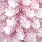 HOMCOM 6' Pencil Artificial Christmas Tree with Snow-Flocked Branches - Pink-Flame-retardant branches are crafted to minimize the risk of catching fire 