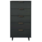 Manhattan Comfort Granville 23.62" Modern Tall Narrow Dresser - Dark Grey-Modern- Contemporary with a taste of Glam -Tall and Narrow Dresser for Bedroom Use.