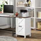 HOMCOM 2-Drawer Letter/A4 Filing Cabinet - Distressed White-Quality drawer slides ensure silence and smoothness for easy access

