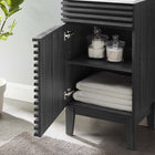 Modway Render 18" Bathroom Vanity Cabinet - Charcoal/White-Soft-Close Door