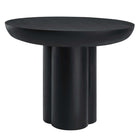 Modway Caspian 40" Round Concrete Dining Table - Black-Contemporary Modern Dining Table