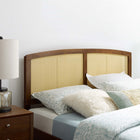 Modway Halcyon Cane King Headboard - Walnut-Linear Wood Detail