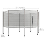 Soozier 12' Trampoline Net with 8 Poles-Creates a fun jumping experience without limiting visibility