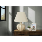 Monarch Specialties 21" H Transitional Table Lamp - Cream Resin / Ivory / Cream Shade-The 3-way rotary switch can hold a single bulb (not included) with a maximum outage of 100W/120V, allows you to adjust the level of illumination and ambiance in a room
