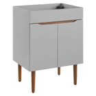 Modway Harvest 24" Bathroom Vanity Cabinet - Grey/Walnut-Sink Basin Not Included