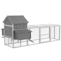 PawHut 59" H Wooden Chicken Coop with Nesting Boxes and Run for 4-6 Chickens - Grey-Large and roomy with 24 ft² (2.25 m²) in the run and 10.2 ft (3.105 m) from end to end 