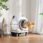 PawHut Automatic Cat Litter Box with App Control-Spacious interior offers comfort, easy disassembly for cleaning 