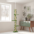 PawHut 4-Tier Floor-To-Ceiling Cat Tree with 80 - 95" Adjustable Height-Anti-slip kit for extra safety 