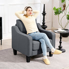 HOMCOM Armchair with Pocket Spring - Thick Padded for Living Room - Charcoal Grey-Overall Dimensions: 30.3" W x 30.3" D x 33.9" H (77 x 77 x 86 cm) 
