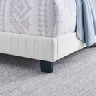 Modway Celine Channel Tufted Performance Velvet Queen Bed - White-Weight Capacity: 800 lb