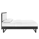 Modway Willow Wood Full Platform Bed with Angular Frame - Black/White-Rubberwood Legs