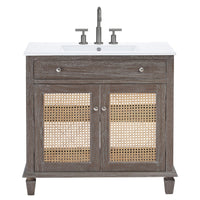 Modway Lilo 36" Bathroom Vanity - Grey/White-Tropical Bathroom Vanity