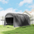 Outsunny 10' x 15' Portable Shed-Powder-coated steel frame prevents cracks, rust and corrosion
