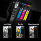 Epson T822 Ink Cartridge Combo Pack - Standard Capacity - Black/Cyan/Magenta/Yellow-Epson printing system is specifically designed to be used with Epson Genuine Cartridges. Use of non-genuine ink could cause damage not covered under the printer's limited warranty