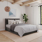 Nexera Panel Headboard - Full Size - Bark Grey-Designed and made in Canada with CARB II/FSC Certified particle board and MDF materials.  Ships in 24-48H from order date. Assembly required