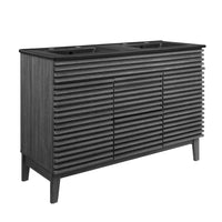 Modway Render 48" Double Sink Bathroom Vanity - Charcoal/Black-Mid-Century Modern Vanity