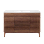 Modway Render 48" Single Sink Bathroom Vanity - Walnut/White-Mid-Century Modern Vanity
