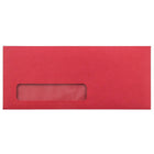 JAM Paper #10 Window Envelopes, 4 1/8 x 9 1/2, Red Brite Hue Recycled, 1000 Pack-Red Paper Envelopes