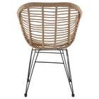 Manhattan Comfort Antibes Modern Patio 2-Person Seating Group 3-Piece Set with End Table - Tan/Cream-Geometric Funky Metal Wired Legs for Design and Durability