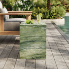 Modway Jordana Square Plinth Indoor/Outdoor Patio Concrete Side Table - Green Marble-Plinth Construction