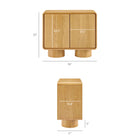 Modway Lumo 2-Door Curved Wood Accent Cabinet - Oak-Two Door Concealed Storage
