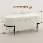 HOMCOM Lift-Up Lid Storage Ottoman Bench Footrest - Cream White-Modern, stylish design blends seamlessly to enhance any decor;