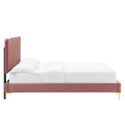 Modway Current Performance Velvet Full Platform Bed - Dusty Rose-Bed Frame Weight Capacity: 800 lb