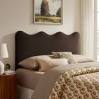 Modway Athena Stain-Resistant Performance Velvet Full Size Headboard - Chocolate Brown-Dense Foam Padding
