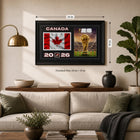 Frameworth Official FIFA World Cup 2026 Canada Flag & Trophy Framed Print - 15" x 24"-Finished size 15" x 24", a vertical framed print sized for living rooms, offices, fan caves and sports rooms.