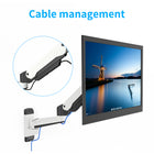 ShoppingAll Pneumatic Gas Spring Single Monitor Wall Mount- White-Swivel +/-90 degrees in either direction
