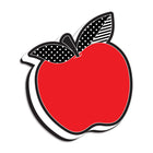 Ashley Productions Magnetic Whiteboard Eraser - Red Apple with Black and White Leaves - 6 Pack-Built in magnet for easy use on magnetic whiteboards