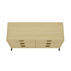 Manhattan Comfort Grace 60" Modern Double Dresser - Natural Oak/Gold-20" L x 60" W x 33" H