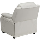 Flash Furniture Deluxe Padded Contemporary Vinyl Kids Recliner with Storage Arms - White-Plush Padded Back and Arms