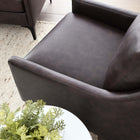 Modway Corland Leather Armchair - Brown-Powder-Coated Metal Legs