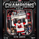 Frameworth Carolina Hurricanes 2026 Stanley Cup Champions: Seth Jarvis Shield Design PhotoGlass Framed Photo - 18" W x 22" H-Officially licensed NHL and NHLPA photo: Seth Jarvis 16x20 PhotoGlass Frame Carolina Hurricanes 2026 Stanley Cup Champions Shield Design for Carolina Hurricanes fans and collectors