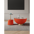 Manhattan Comfort Anderson Modern 28.15" Coffee Table and 15.75" End Table - Orange - Set of 2-Coffee Table Features Beautiful Ceramic Marble Table Top
