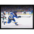 Jordan Kyrou St. Louis Blues Shooting - Framed Canvas - 31" x 22"-Premium canvas print with gallery-wrapped edges