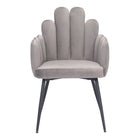 Zuo Noosa Dining Chair - Grey - Set of 2-Soft and smooth velvet fabric