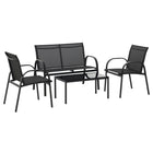Outsunny 4-Piece Garden Conversation Patio Furniture Set with Loveseat - Dark Grey-4-piece patio sectional furniture set: 1 coffee table, 1 double chair and 2 single chairs 
