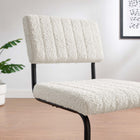 Modway Parity Boucle Dining Side Chairs - Black/Ivory - 2 Pack-Powder-Coated Metal