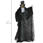 Outsunny 6' Life Size Animated Grim Reaper with Sound Motion Activation - Black-For indoor use and covered outdoor areas 