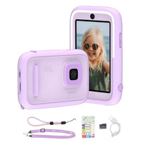 myFirst Camera 50 Kids Digital Camera with AI Editor - Purple-AI-Powered Storytelling Tools for Kids: AI helps kids create awesome videos easily with simple tools (stickers, drawings, voice additions) and cool effects, while teaching storytelling, boosting confidence, and letting them explore creativity—no phone needed