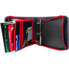 Hilroy 2" 3 Ring Pandora Zipper Binder - Red/Black-Convient Carry Handle 
