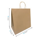 Reliabag Paper Bags - Twist Handles - 14" W x 8" D x 14" H - Kraft - 100 Pack-Re-enforced Twisted Twine Handles